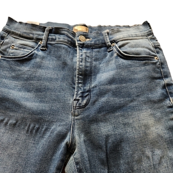 Mother Stunner Zip Ankle Step Fray high waisted skinny blue  denim Jean pants - Picture 5 of 14
